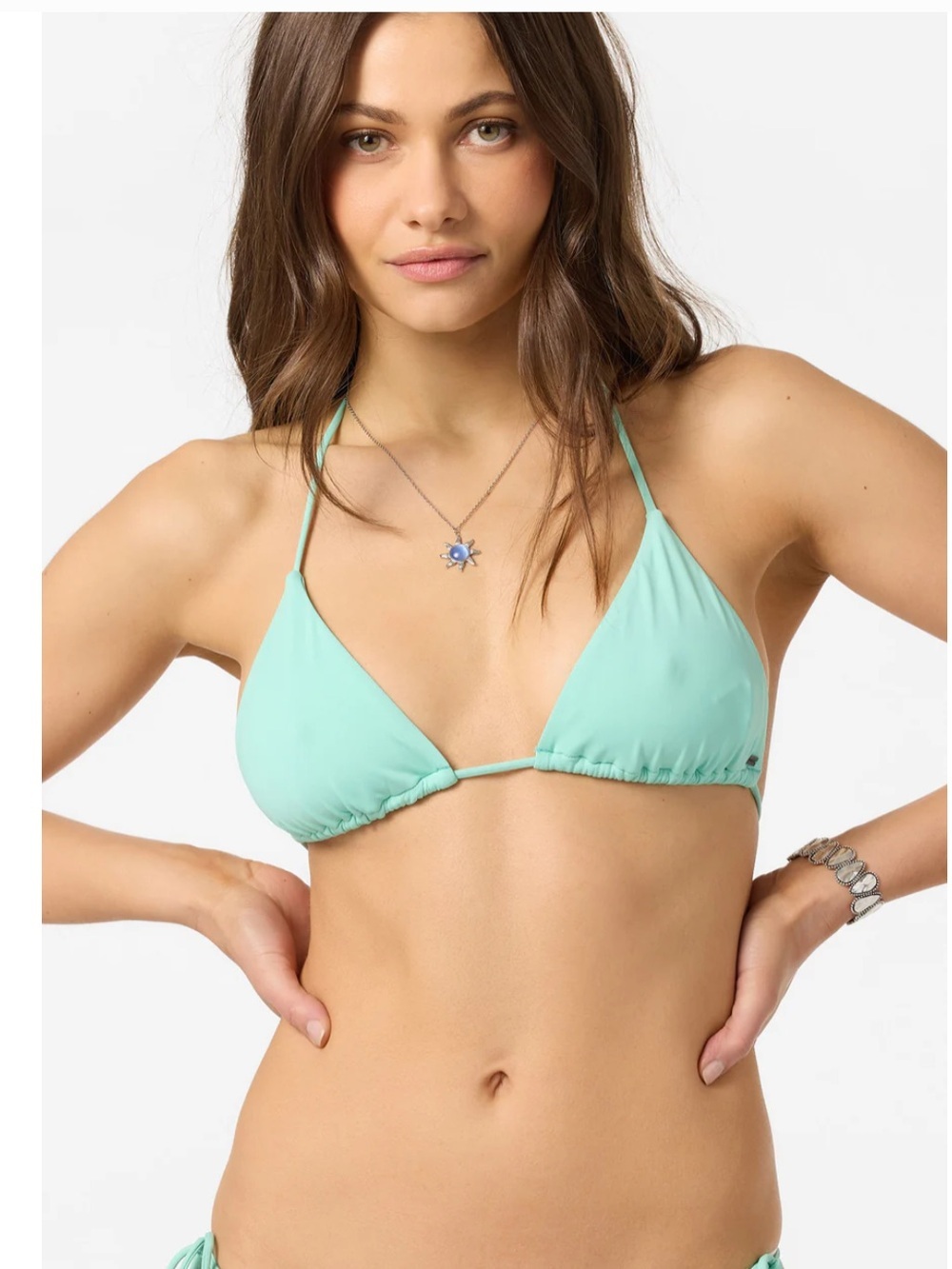 O'Neill Saltwater Solids Venice Triangle Bikini Top in Color Holiday Size Small